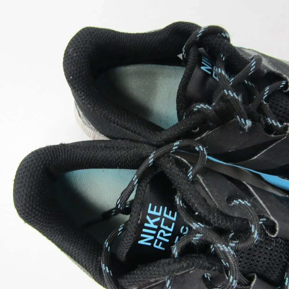 Nike Free Women's Size 7 Black Blue Athletic Training Running Shoes Sneakers